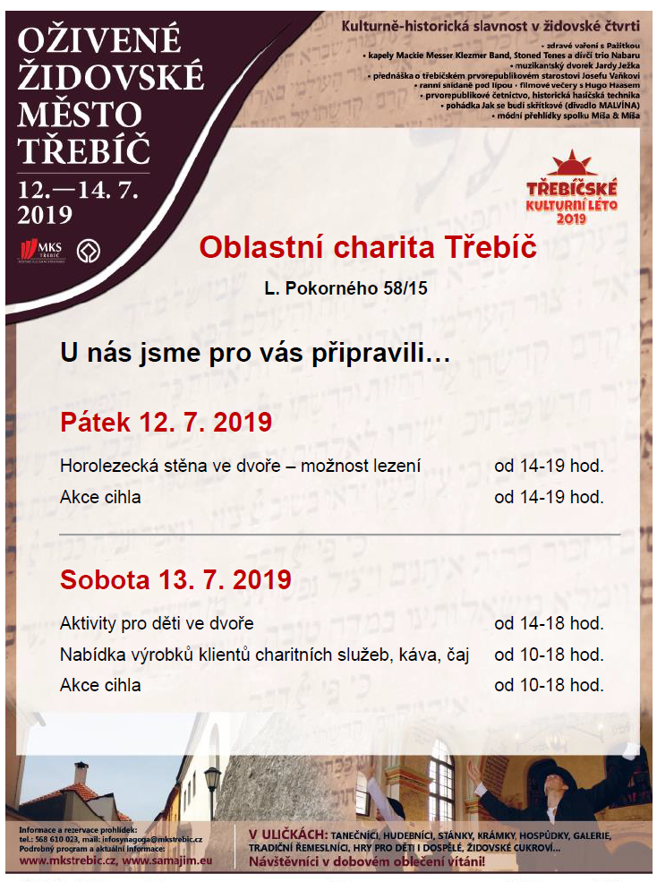 Ožižim 2019 - PROGRAM v třebíčské Charitě Ožižim 2019 - PROGRAM v třebíčské Charitě