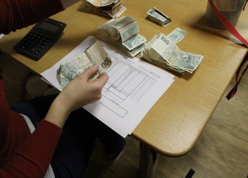 Počítání výtěžku za město Třebíč a přilehlé obce