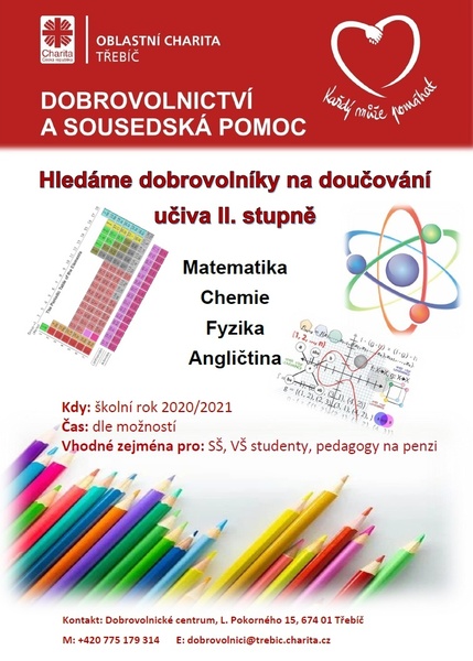 leták - doučování II. st. ZŠ