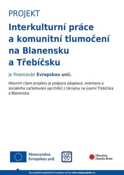Plakát-OPZ-Interkulturní práce, tlumočení na Třebíčsku