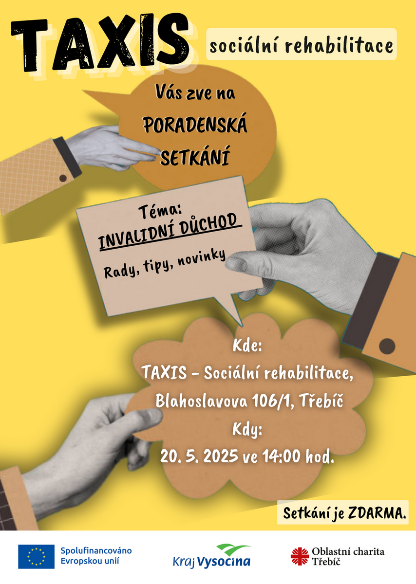 Pozvánka 2. Poradenské setkání - INVALIDNÍ DŮCHOD